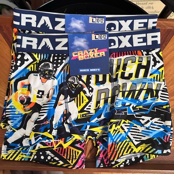 2 Crazy Boxer Brief American Football L (2) - Picture 1 of 4